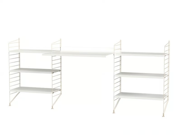 WORKSPACE D - Sectional office desk with shelves by String Furniture - view 3
